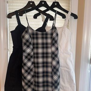 Stylish Black, Plaid, and White Dresses/Jumpers
